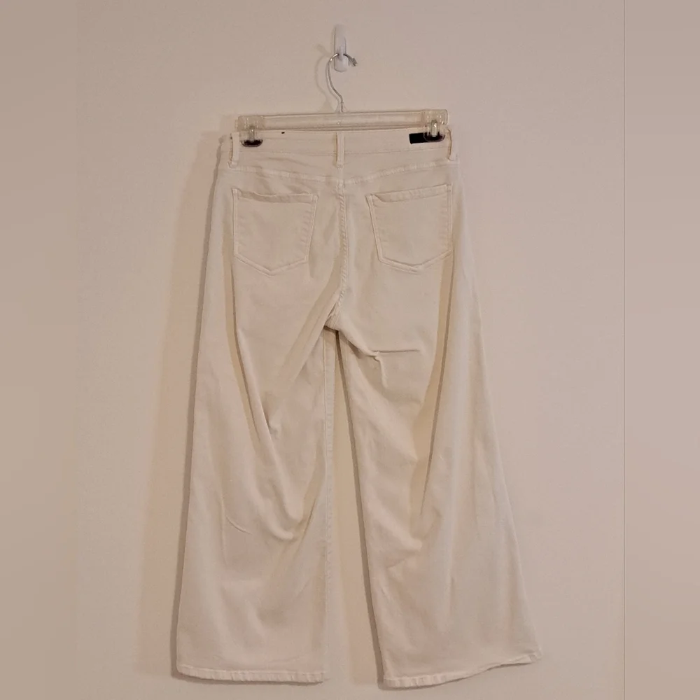 Kut from the Kloth White Slightly Cropped Wide Leg Jeans Misses Size 10 - Picture 8 of 10